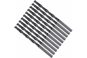 CoCud Drill Bit, 3.8mm Cutting Diameter, 4241 HSS Nitriding Black 118° Cutting Angle Versatile Bits - (Applications: for Drilling Plastic Wood Soft Metal), 10-Pieces