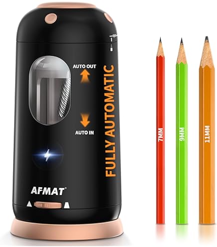 AFMAT Volautomatische elektrische puntenslijper, snel & hands-free, 5