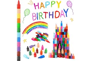 Maqhpu 10 Stück Wachsmalstifte - Mitgebsel Kindergeburtstag, Stapelbare Buntstifte Kinder, Einschulung Mädchen Junge Geschenk, Give Aways Kindergeburtstag Gastgeschenke, Kleine Geschenke für Kinder