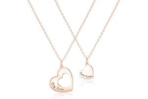 Philip Jones Set di collana Big Sister e Little Sister placcate in oro rosa