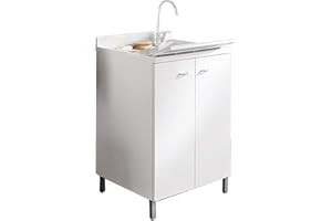 Geromin Arredamenti 7003PRIMAL Lavatoio e Base 2 Ante Senza Cesto, Bianco