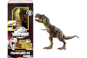 MATTEL Jurassic World Toys 12-in Dinosaur Figure, Strike & Chomp Action, Sounds, Movable Joints, Great Gift for Ages 4 Years Old & Up,Multicolor,HBK21