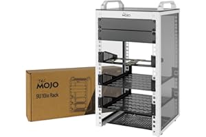 Tecmojo 10” Desktop Mini Rack, 9U 200mm Depth with SBC Shelf, Micro HDMl to HDMI Adapter Board, Blank Panel, for 10 Inch AV, NAS and Server Equipment