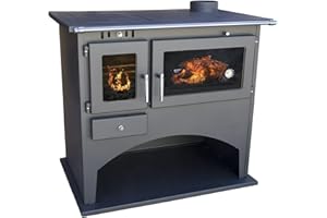 VIKTORIA Kaminofen mit Backfach und Herdplatte 25071 Werkstattofen Viki 10,5 kW Schwedenofen Kamin Hüttenofen Ofen