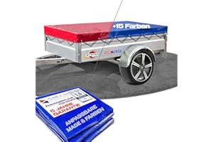 PLANE 4 YOU Stema Bâche de remorque de haute qualité 216 x 134 x 6 cm – Bâche sur mesure – Anthracite brillant – Bâche plate pour remorque de voiture – Bâche imperméable en PVC avec accessoires de remorque