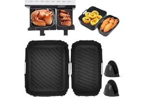 XWCHASA Silikonowa forma do frytkownicy na gorące powietrze, akcesoria do frytkownicy beztłuszczowej, silikonowa wkładka do frytkownicy na gorące powietrze do Tefal Easy Fly 5,2/3,1 l, Lakeland 5,0/3,0 l