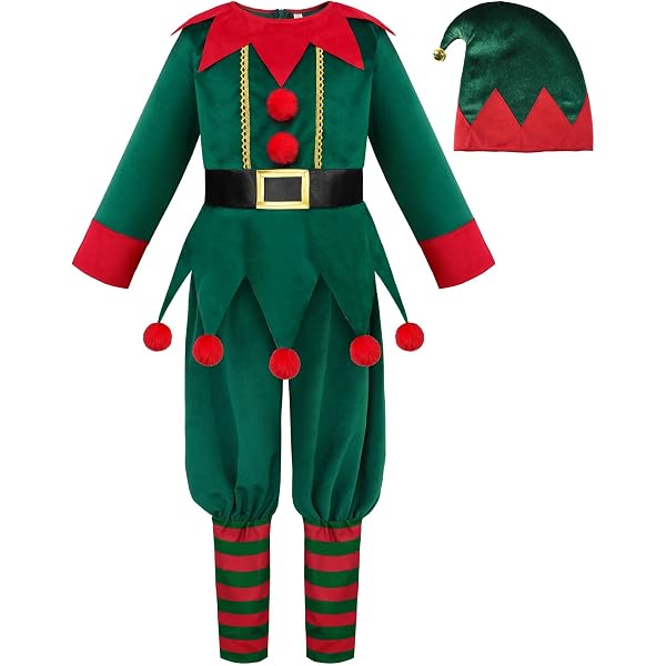 Iiniim Enfant Fille Robe Cérémonie Déguisement de Noël Lutin Robe