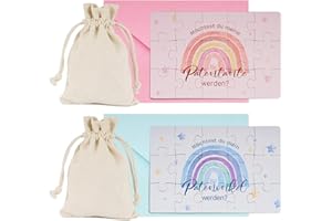GEBETTER 2* Puzzle Patentante und Patenonkel Fragen Möchtest du Meine Patentante Mein Patenonkel Werden Schwangerschaft verkünden Taufpatin Geschenk Taufpaten Fragen Geschenkideen für Geburt Taufe