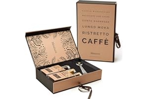 DE ANTONI Confezione Regalo Coffee in a World | Elegante Cofanetto dedicato agli appassionati del Caffè con due raffinate selezioni, un dosatore, due vasi di fave di cacao e zucchero di canna demerara