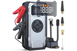 Acmount 6000A Car Battery Jump Starter Air Compressor 150 PSI Car Jump Starter Booster Battery 12V (up to All Petrol and 10L Diesel) with LCD Display, LED Flashlight 600 Lumens