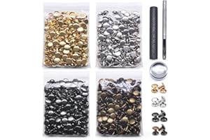 Jamsinmu 400pcs Rivet in pelle Rivet a doppia testa a doppia testa Rivet in metallo in metallo per artigianato fai -da -te scarpe da sacco per le riparazioni della cintura 5 * 9mm