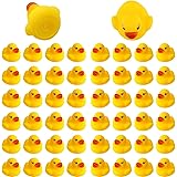 SAVITA 50pcs Canard en Caoutchouc Jouet De Bain pour Enfants Flotteur Et Grincement Mini Canards Jaunes Jouets pour Baignoire