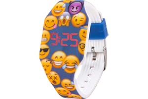 Kiddus Digital LED Montre pour Filles, Garçons, Ados. Bracelet en Silicone. Batterie Japonaise de Longue Durée Remplaçable