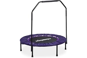 Relaxdays hopfällbar studsmatta, rund med handtag, trampolin inomhus, BxDxH: 102x102x113 cm, maxlast 120 kg, svart