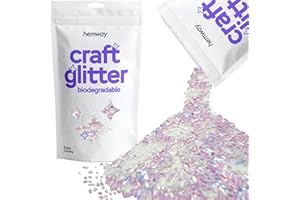 Hemway Eco Friendly Craft Glitter 100g / 3.5oz Biodegradable Vegan Sustainable for Arts Crafts Schools Paper Glass Decorations - Super Chunky (1/8" 0.125" 3mm) - Mother Of Pearl Iridescent