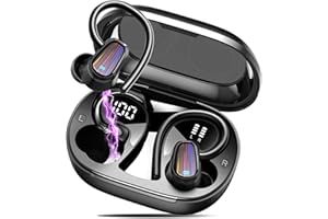 OYIB Auriculares inalambricos Deportivos, 2024 Auriculares Bluetooth 5.4 con HiFi Estéreo, HD Micrófono, 50H Cascos Inalambricos con Pantalla LED, IPX7 Impermeable Auriculares para Sport/Running
