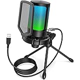 FIFINE Gaming Microfono per PC PS4 PS5, USB Microfoni a Condensatore da Tavolo per Streaming Podcast Studio Recording, con RG