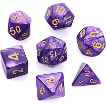NJCXOLA 14 Dés Polyédriques – Super Lot Coloré Pour D&D Et Jeux De Rôle, Violet Qui Déchire