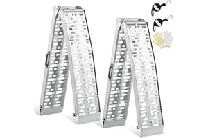 2PCS Foldable Loading Ramp, gardhom 228x30.5cm ATV Motorcycles Loading Ramp with 680KG/Pair Loading Capacity, Portable Aluminum Ramps with Rubber Tipped Fingers for ATV UTV Trucks