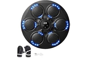 ZWDMAER Machine de boxe musicale, support mural intelligent Bluetooth avec gants de boxe, équipement de frappe électronique cible d'entraînement pour la maison et la salle de sport