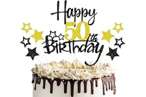 PALASASA 50 Geburtstag Tortendeko Happy 50 Birthday Cake Topper 50. Tortendeko 50th Kuchen Topper Glitzer Kuchendeko 50 Jahre Cupcake Toppers für 50 Geburtstag Party Dekoration