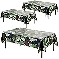 AnapoliZ Army Plastic Tablecloth | 3 Pcs Pack (54” Inch Wide x 102” Inch Long) | Rectangular Camouflage Table Cover | Military Party Table Decorations | Camo Party Plastic Table Cover