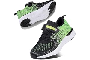 Kyopp Chaussures de Sport Running Enfant Garçon Fille Velcro Sneakers Mode Respirant Légère Sneakers 26EU-38EU