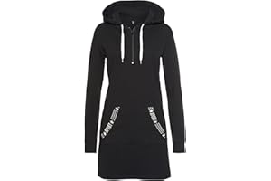 TrendiMax Damen Hoodie Kleid Herbst Langarm Sweatshirts Kapuzenpullover Streetwear Jumper Pullover Mini Kleider