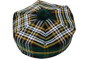 IMPERIAL KILT PRODUCTS Szkocki tradycyjny Tam o' Shatner Wełna akrylowa Tammy Kapelusz Pom Pom Jeden rozmiar Różne Tartany Beret Balmoral Flat Kilt Bonnet Jimmy Hats, płaska czapka