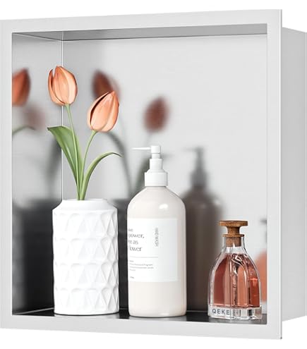 Niche De Douche Beelee 30x30 Cm - Acier Inoxydable 304 - Encastrable étanche - Design Avec Drainage Incliné - Installation Facile