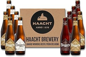Brauerei Haacht Tongerlo Bier-Box - 12 x 33cl - Bier Geschenke für Männ und Frauen, Belgisches Bierpaket - Schenken Sie ein belgisches Biererlebnis.