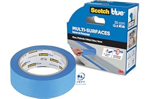 ScotchBlue Ruban de Masquage de Peinture Multi-Surfaces, 36 mm x 41 m - Scotch Ruban Adhésif Polyvalent pour Travaux de Peinture et Décoration, Intérieur et Extérieur, Résistant aux UV, 70% PEFC