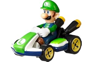 Hot Wheels - Modellino DieCast LUIGI Versione STANDARD KART da SUPER MARIO KART - Scala 1:64 lunghezza 5cmi, colore (HW GLP37)