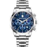 LIGE Orologio Uomo Cronografo Analogico Al Quarzo - Impermeabile 9 ATM, Luminoso, Cinturino In Pelle, Quadrante Con Numeri Romani E Datario - Regalo Elegante E Sportivo
