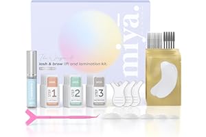 MIYA LASH 2 in 1 Lash Lift & Brow Lamination Kit | Instant Fuller Eyebrows, Eyelashes | Salon Result lasts 8 weeks | Professional LVL, Perm, Laminate | Lash Lift Kit with Silicone Shields, Lash Picks