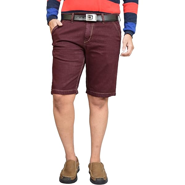 American Noti Coffee Brown Denim Shorts for Men strtchable Denim