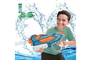 TINDISONKA Wasserpistole 1200ml Mit Großer Reichweite Wasserspritzpistole bis zu 12 Meter Groß Wasserspritzpistolen für Party Blaster Badestrand Sommer Pool Wasserballons Wasserspielzeug