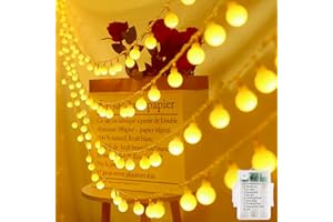 Laihur Fairy Lights Battery, 4M 40 LED Globe String Lights with 8 Lighting Modes, Fairy Light Battery for Indoor/Outdoor, Bedroom, Christmas, Halloween (Warm White)