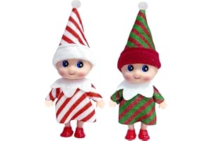 YAAVAAW Set med 2 julälvedockor för pojkar och flickor, mini-julälvor, små julälvfigurer, present till julstrumpor