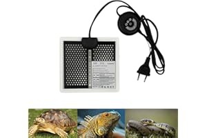 PeSandy Tappetino Riscaldante Rettili, 15x14CM Tappetino Riscaldante per Terrario, Termoforo Rettili con 7 Pulsanti di Regolazione della Temperatura per Tartaruga Serpenti Lucertola Geco Rana