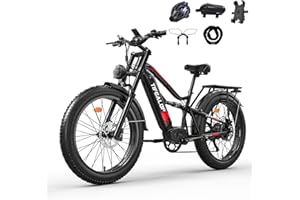 tifgalop Bici elettrica per Adulti, Bici elettrica Fuoristrada da 26 Pollici, Doppi Ammortizzatori, 7 velocità, Batteria al Litio 52V 19Ah/21Ah, Autonomia di Crociera Fino a 45-90 Km