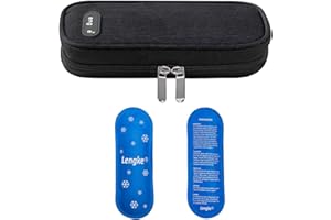 MABANOCOTA Insulin Cooler Case,Diabetic Travel Case Diabetes Medical Cool Bag with 2 Reusable Ice Packs for Medications Diabetes Pen and Supplies Packs (Black)