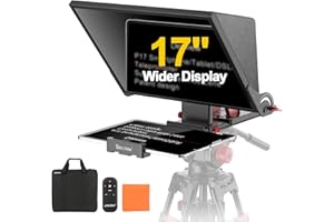 Desview P17 Teleprompter Aluminiumlegierung 17 Zoll, Prompter für iPad/Tablet mit Fernbedienung und App, Tragetasche - Ideal für Online-Unterricht, Livestreams & Vlogging
