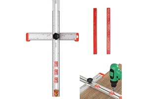 BODYGAD Regla Cuadrada En T De Posicionamiento De Taladro 4 En 1 - Ángulo De Alta Precisión De 60 Cm Con Medición Deslizante Ajustable