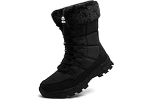 Topwolve Bottes de Neige Homme Doublure Fourrure Chaude Bottines Imperméable Antidérapante Chaussures d’Hiver