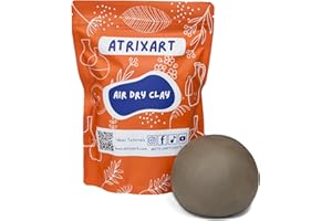 Atrixart Air Dry Clay, for Pottery Sculpting 1kg Bag. Our Premium Stoneware Pottery Clay is Fibre Reinforced for Strength and Crack Resistance. Ideal Modelling Clay for Adults Crafts