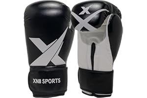 XN8 SPORTS Xn8 Boxing Gloves for Men & Women – Training & Sparring Gloves, Faux Leather, Multi-Layered Padding, Ventilated Palm – Ideal for Kickboxing, Muay Thai, MMA, Karate (8oz 10oz 12oz 14oz 16oz)
