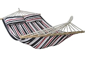 ‎BB SPORT BB Sport Stabhängematte 240 x 150cm Hängematte inkl. 2 Kissen max. 300 kg 2 Personen Doppelhängematte Outdoor, Farbe:Sylt