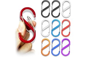 SHFYFHS 10 Stück Karabiner, S Form Karabine, S Karabiner Karabinerhaken, S Kleine Karabinerhaken, Camping Karabinerhaken, Für Zuhause,Rucksäcke,Outdoor Wandern,Camping,Angeln,Reisen,Schlüssel(Mehrere Farben)
