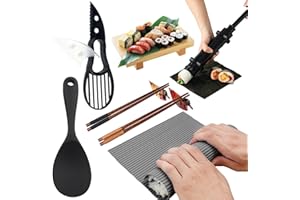 LURNODY 8-Teiliges Sushi Set, Bazooka,Sushi Selber Machen Set Maker und Maki Roller Kit Diy Machen Maschine für Party, Zuhause, Picknick